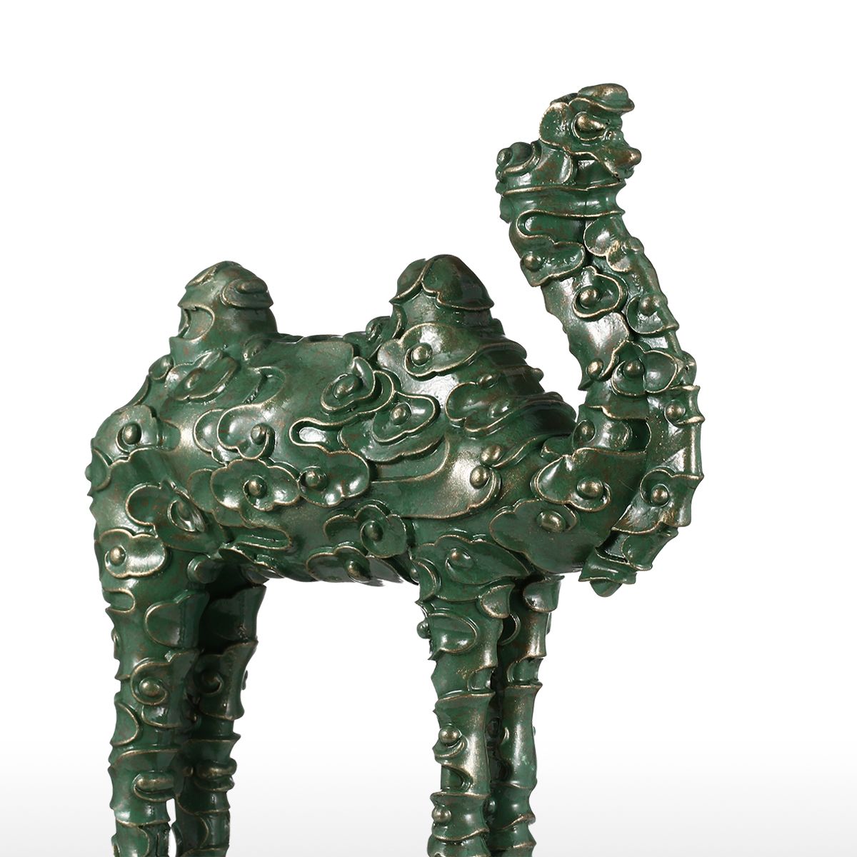 Statue Chameau En Bronze Et Pierre - Style Antique - Hauteur 22cm - Aubaho